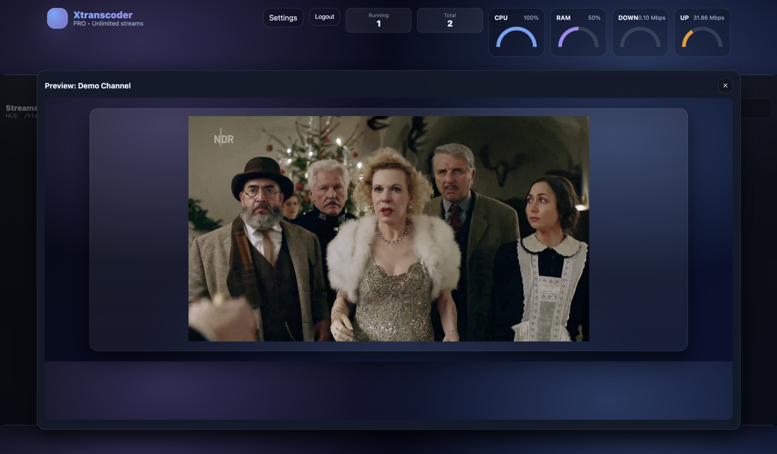 Xtranscoder stream preview